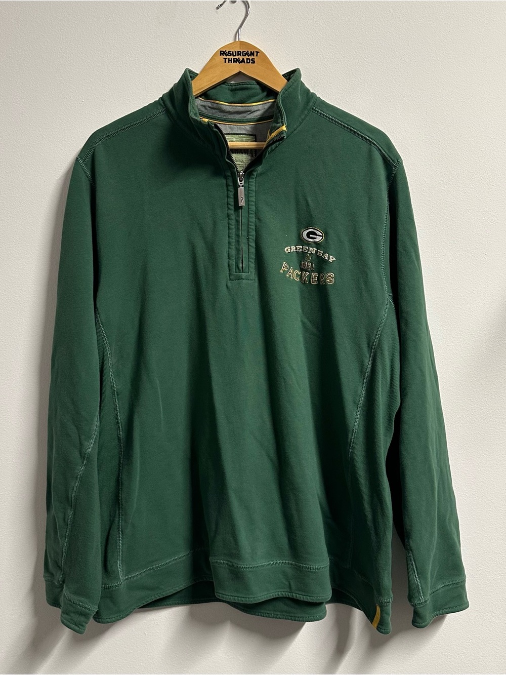 Green Bay Packers Tommy Bahama Quarter Zip Sweatshirt Green XL